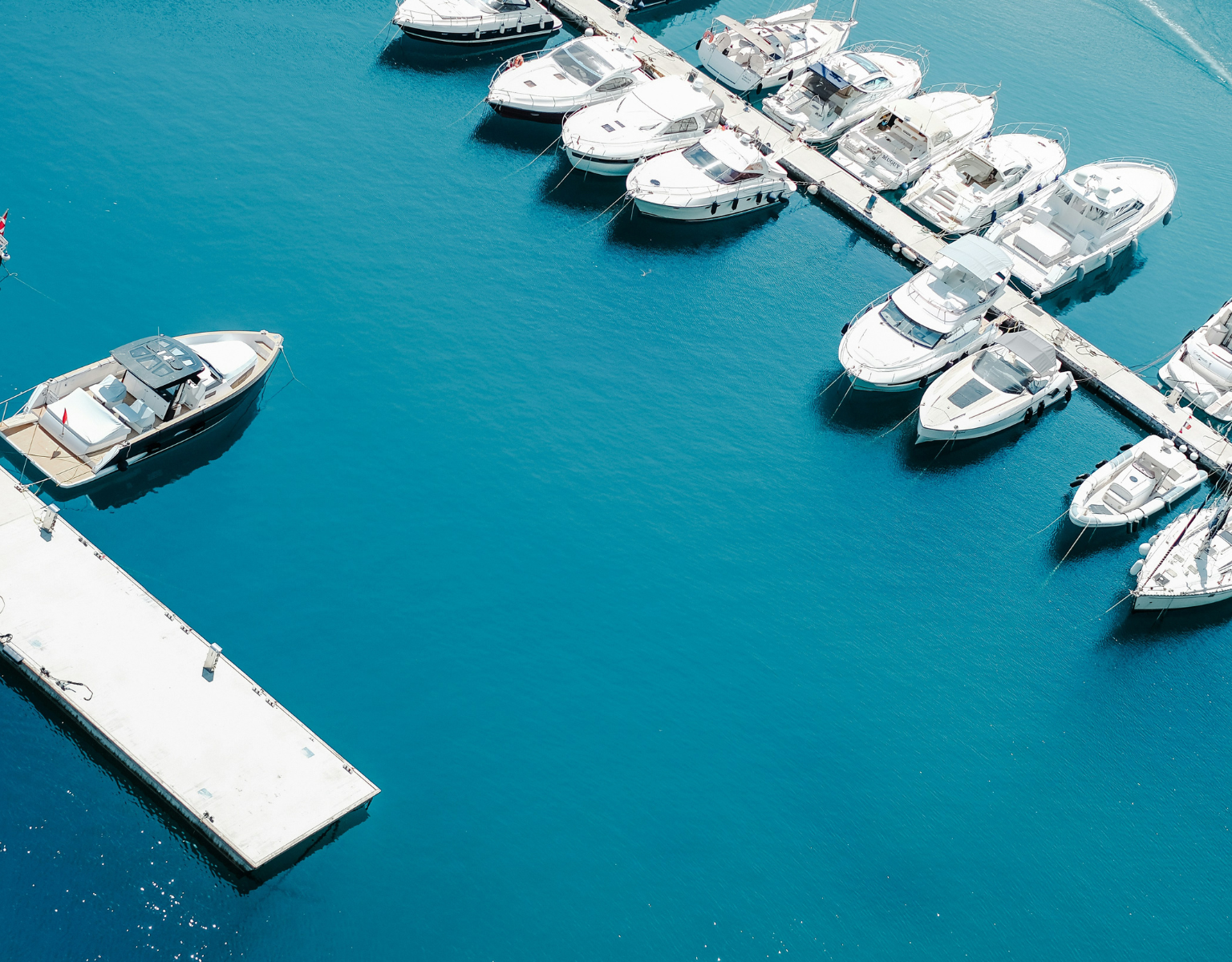 Isiteek product range page featuring a marina full of boats.